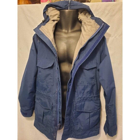 Vtg Cabelas Gore Tex Jacket Mens M Waterproof Hooded Blue Coat Zip Up Outdoor - Picture 2 of 8